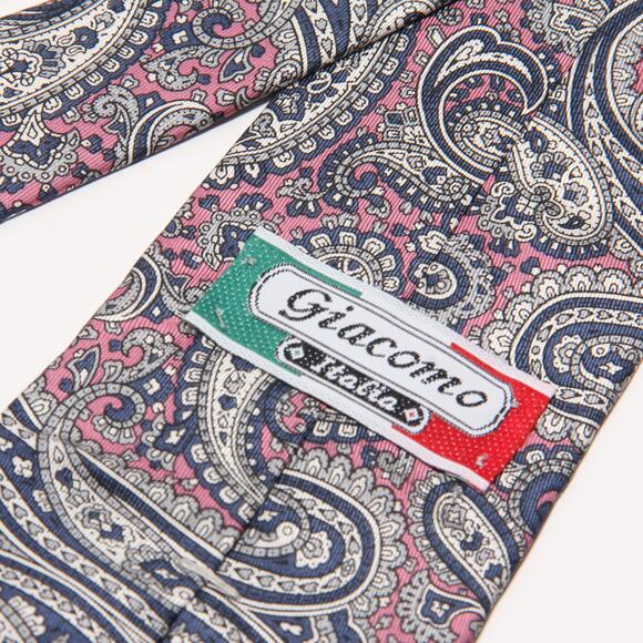 Vintage Giacomo Italia Paisley Print Silk Tie 3.25" x 57.25" - Picture 6 of 7